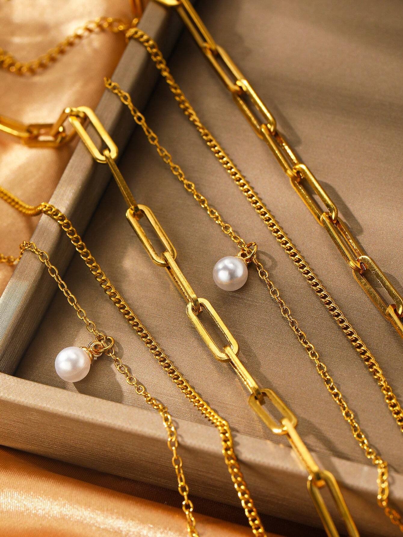 Aomogo_2pcs_Fashionable_Stainless_Steel_Multi-Layer_Pearl_Bracelet__Necklace_Set_Elegant_And_Versatile_For_Women_To_Wear_Anytime__SHEIN_main_8